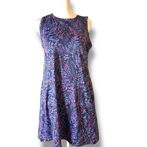 COLUMBIA women’s athletic stretch Floral Sleeveless Dress - Blue and Pink Sz M
